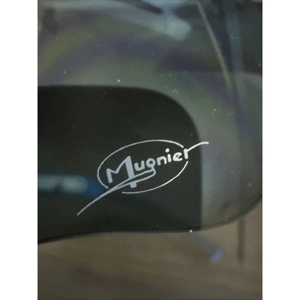 Mugnier Sports Athletic Shield Wrap Sunglasses Black Carbon Fiber France Blue